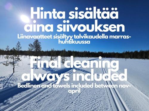 póster para una estación de esquí en la nieve en Levillenet Superior Studios with sauna, en Levi