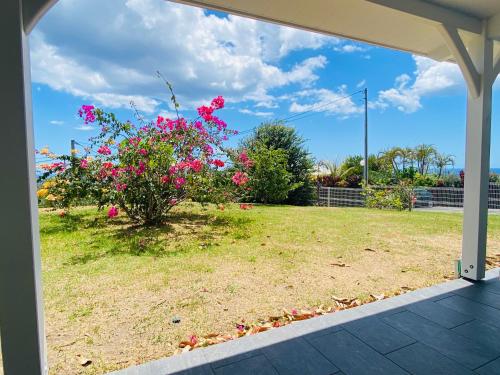 Jardín al aire libre en Villa Créole vue sur mer des Caraïbes et montagne Pelée