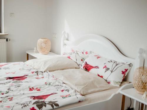 Postel nebo postele na pokoji v ubytování Gästehaus SeeZeit