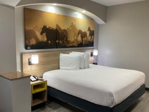 Ein Bett oder Betten in einem Zimmer der Unterkunft Days Inn by Wyndham Humble/Houston Intercontinental Airport