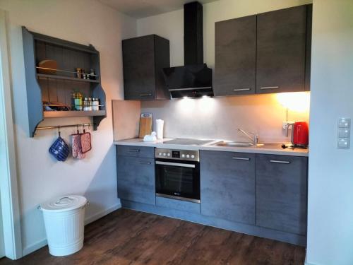 Η κουζίνα ή μικρή κουζίνα στο Ferienwohnung Teweshof in Rees am Niederrhein