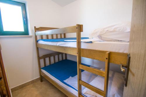 two bunk beds in a room with a window at House Marta in Kraj