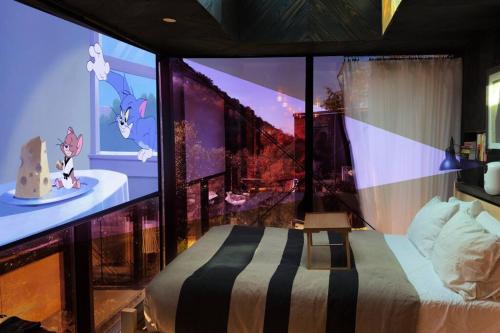 Postel nebo postele na pokoji v ubytování Paradise Ranch Inn Stellar House Hot-Tub,Sauna