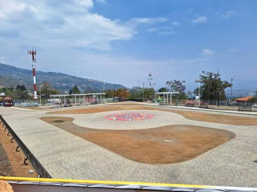 a skate park with a circle in the middle at Casa de las Brujas Escazú in Escazu