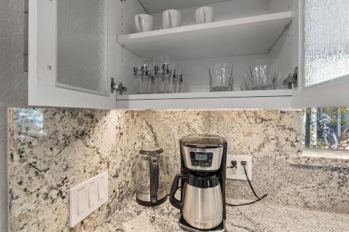 a coffee maker on a counter in a kitchen at Tahoe Bliss: Ski, Hike, & Relax in Incline Village