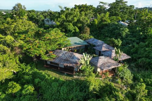 an aerial view of a house in the forest at Iririki Island Resort & Spa in Port Vila