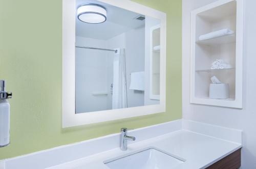 a bathroom with a sink and a mirror at Holiday Inn Express Hotel & Suites Birmingham - Inverness 280, an IHG Hotel in Birmingham