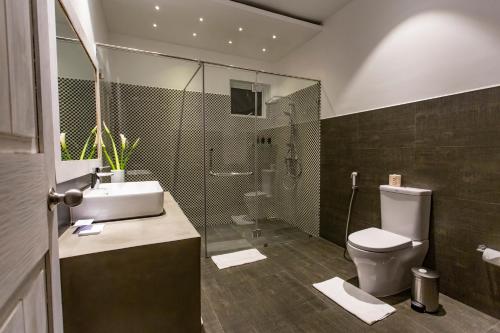 a bathroom with a toilet and a sink and a shower at W15 Glenfall Nuwara Eliya in Nuwara Eliya