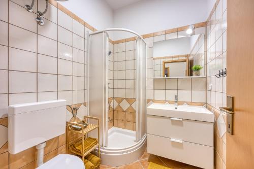 Koupelna v ubytování Casa Mareva