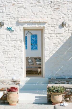 Villa Cycladique avec piscine à débordement vue imprenable sur la mer