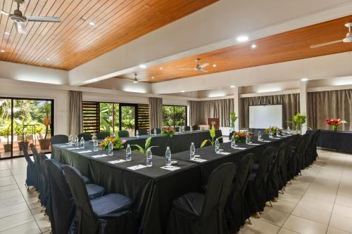 a conference room with a long table and chairs at Iririki Island Resort & Spa in Port Vila