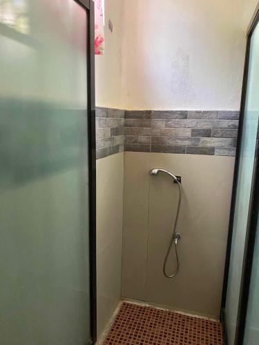 a shower stall with a shower head in a bathroom at Reel Place in Kayagan