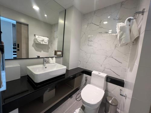 Koupelna v ubytování ARNI Skye Hotel
