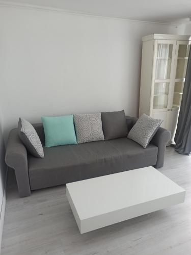sala de estar con sofá y mesa de centro en Mieszkanie w centrum Nowej Soli, en Nowa Sól