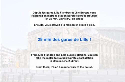 a screenshot of a page of a website with a picture of a building at Spacious house 11 bedrooms 8 bathrooms 22 people. in Roubaix