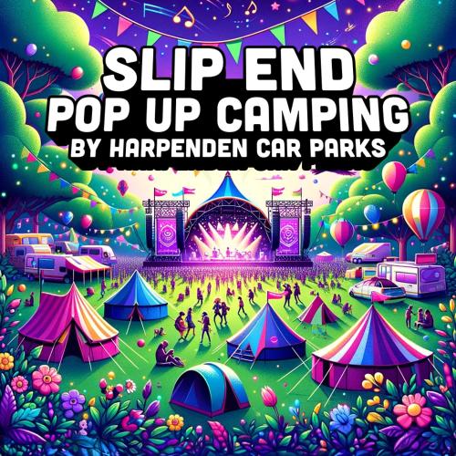 a poster for a tent end pop up camping event at Slip End Pop Up Camping With 1 Allocated Parking Space in Caddington