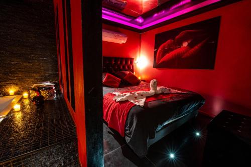 Кровать или кровати в номере Suite Romantique