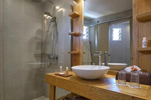 Koupelna v ubytování Hotel Royam