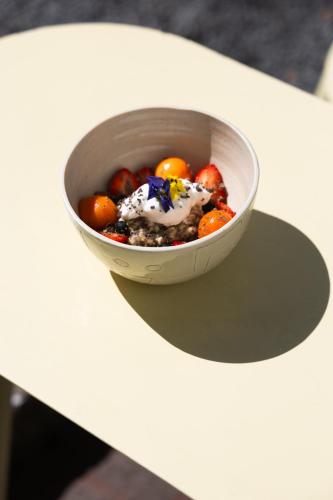 a bowl of food sitting on top of a table at Jr-Kiyo Estudios in Oaxaca City