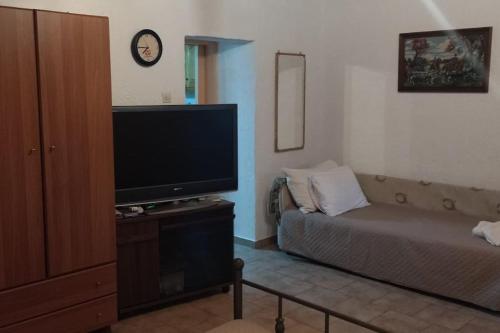 伊古邁尼察的住宿－Grapes and Roses 2，客厅配有平面电视和沙发。