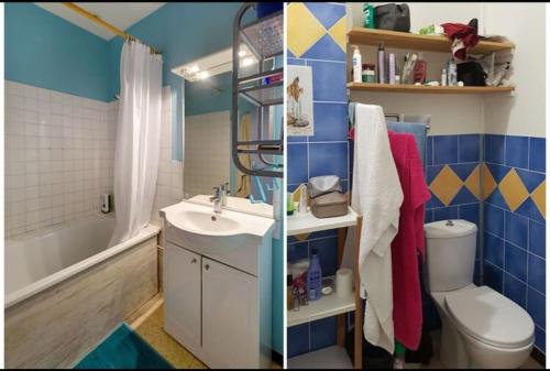 3 appartements pour 15 pers dans un châteauにあるバスルーム