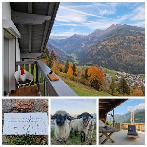 a collage of photos with a picture of a mountain at Panoramahof Bianca in Winklern