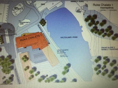 a drawing of a map of a resort at Ruka Chalets Royal Apartments in Ruka
