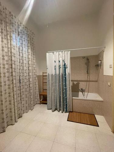 Olivuzza Rooms in Apartment في باليرمو: حمام مع دش وحوض استحمام