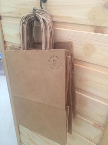 a brown paper bag sitting on top of a drawer at The Rolé House in Gurjaani