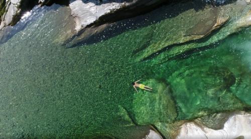 an overhead view of a body of water at Wild Valley Hostel - Villa Edera in Auressio