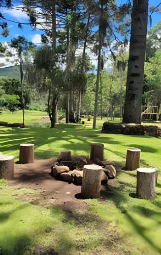 Zahrada ubytování Cabana Pequeno Bosque Refúgio dás Águas
