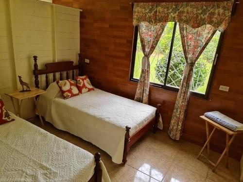 1 Schlafzimmer mit 2 Betten und einem Fenster in der Unterkunft Casa Amarilla in Venecia