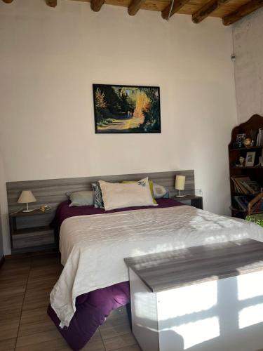 a bedroom with a bed and a painting on the wall at Casa RoMa in Vista Flores