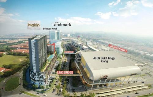 an aerial view of a city with a building at NaiBnB in Impiria Residensi in Klang