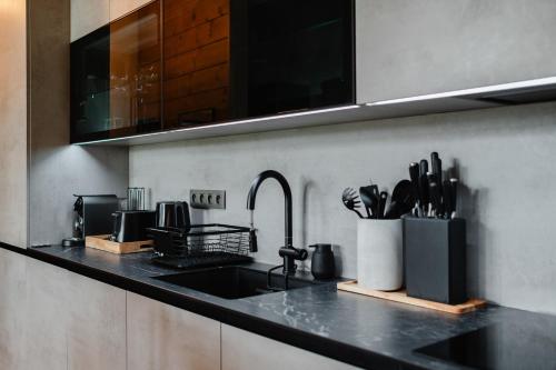 Η κουζίνα ή μικρή κουζίνα στο Apartmán GREEN