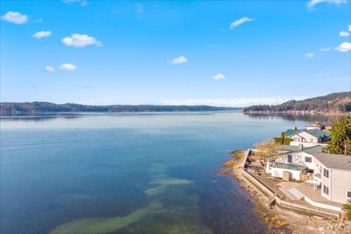 an aerial view of a large body of water at Belfair Beach House in Belfair