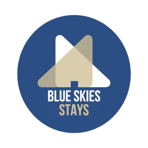 a blue stingray logo with the words blue skies stays at Apartment 2 by Blue Skies Stays in Darlington