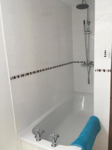 a bathroom with a tub and a sink at Dozmary Cottage in Launceston