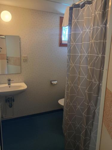 Koupelna v ubytování Vandrarhem Dahléns