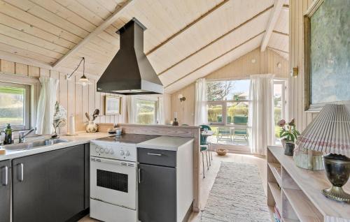 a kitchen with a stove and a sink at Awesome Home In Svendborg With Kitchen in Svendborg