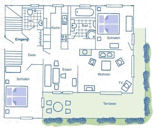 a floor plan of a house at FeWo Talblick - Urlaub wo der Schwarzwald am schönsten ist in Baiersbronn