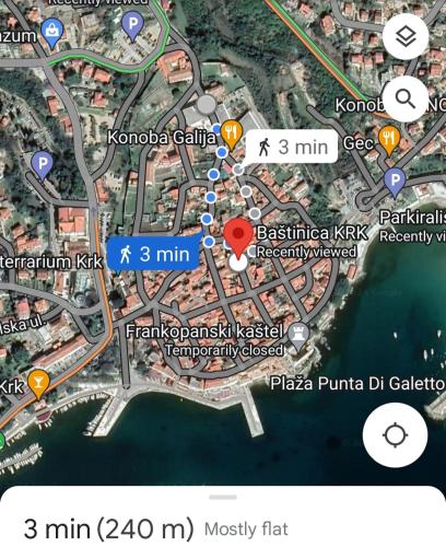 a map of kota kinabalu with the locations mentioned at Bastinica Platinum Ap 4 * * * * * in Krk