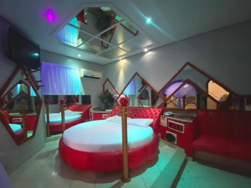Χώρος καθιστικού στο Baviera Motel by Drops