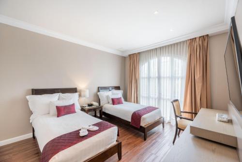 Кровать или кровати в номере Grand Polanco Residencial