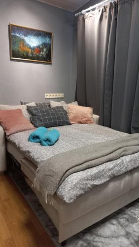Postel nebo postele na pokoji v ubytování Tiny House, Kesk Loft