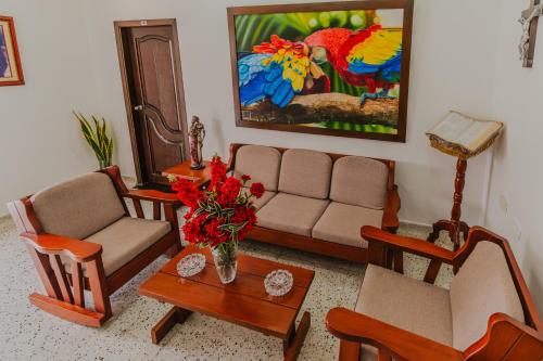 Un lugar para sentarse en Casa Hotel Miriam