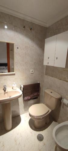 a bathroom with a toilet and a sink at Estudio Petrer in Petrer