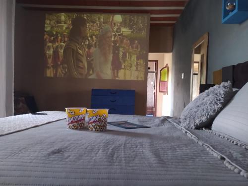 Katil atau katil-katil dalam bilik di Casa de campo Domeni rustica e próximo a cidade de Juiz de Fora MG