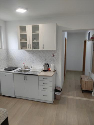 a kitchen with a sink and a counter top at Apartman Mani in Višegrad