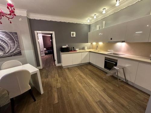 Η κουζίνα ή μικρή κουζίνα στο Great Apartment next to the Lake Baltezers